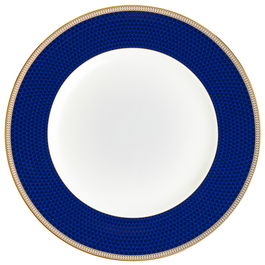 Wedgwood Plato Llano Hibiscus Blue 27 cm (4 Unidades) Apto Lavavajillas Franjas Oro 22k